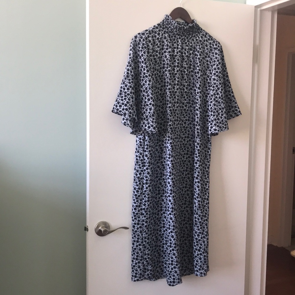 Vintage inspired H&M floral mock-neck midi dress